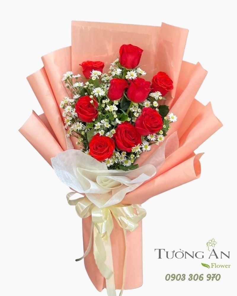  Bó Hoa Lời Thương Đỏ Thắm - HBD42 