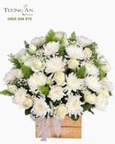  Hoa cắm Hộp Bạch Tâm Tưởng Niệm - HCH144 