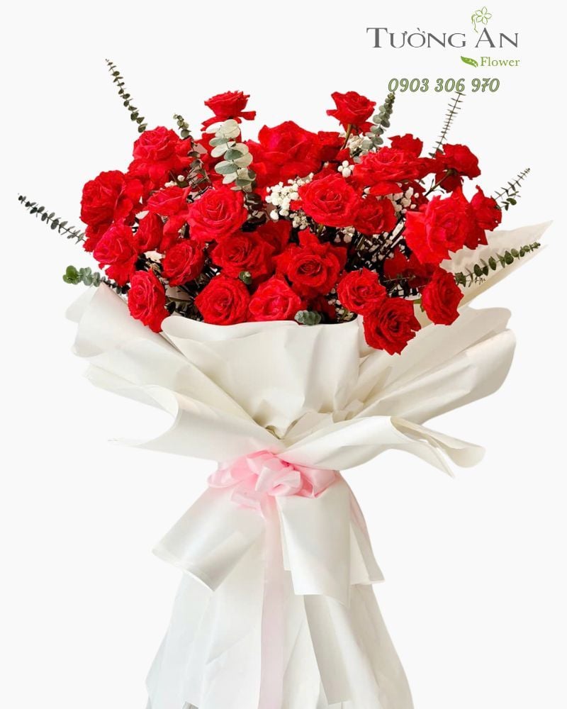  Bó Hoa Hồng Đỏ Kiêu Sa - HBD70 