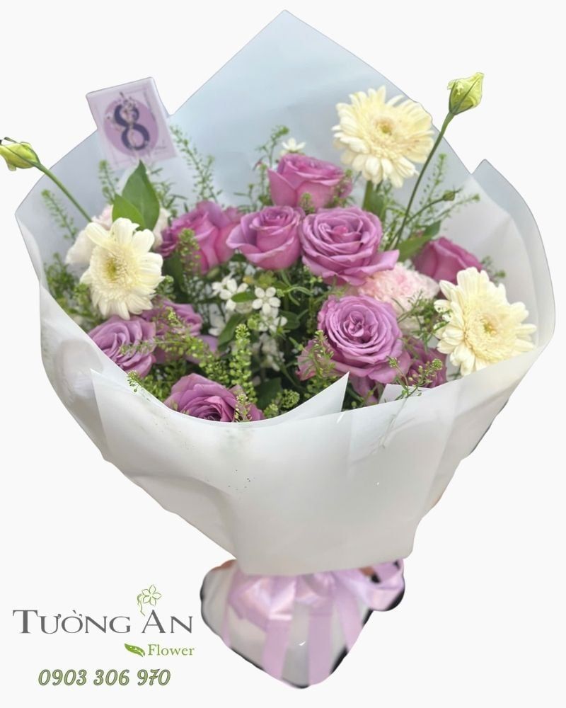  Bó Hoa Tím Mộng Dịu Dàng - HBD60 