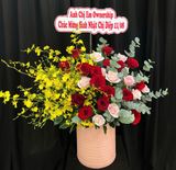  Hoa Cắm Hộp Hồng Vàng Thịnh Vượng - HCH166 