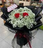  Bó Hoa Hồng Tâm Tuyết Trắng - HBD97 