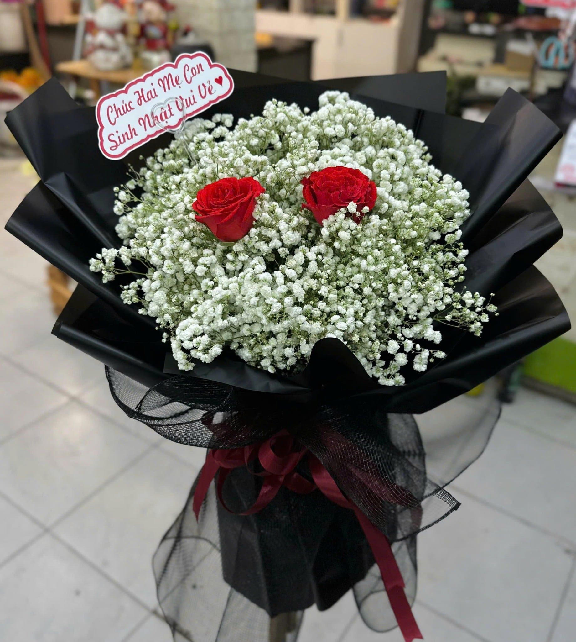  Bó Hoa Hồng Tâm Tuyết Trắng - HBD97 
