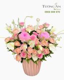  Hoa Cắm Hộp Sắc Hồng Như Ý - HCH165 