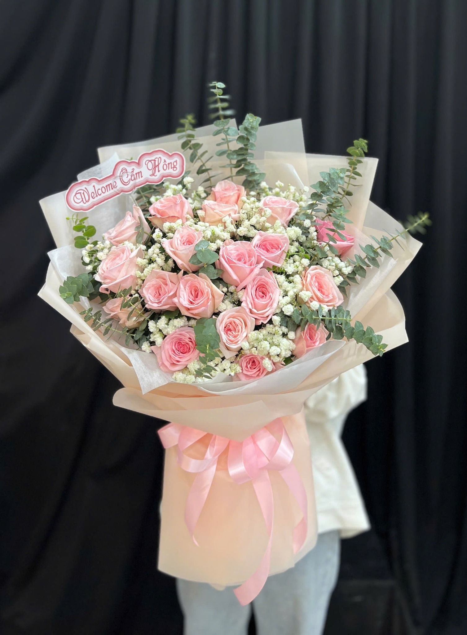  Bó Hoa Hồng Phấn Chào Yêu Thương - HBD22 