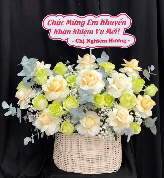 Giỏ Hoa Sắc Xanh Dịu Dàng - GH27