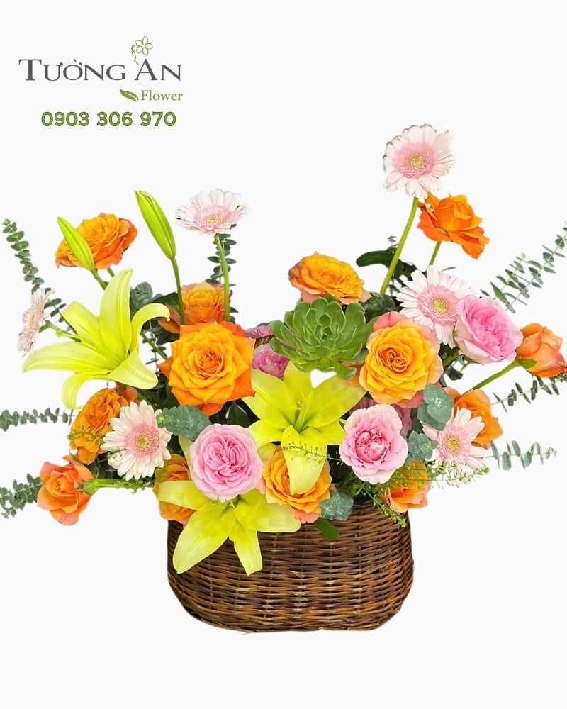  Giỏ Hoa Nắng Mai Rực Rỡ - GH41 