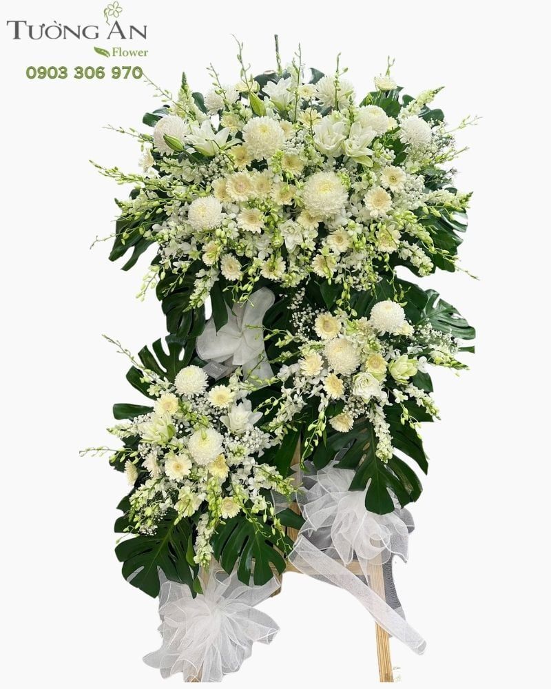  Vòng Hoa Chia Buồn Bạch Ngọc Tưởng Niệm - HTL59 