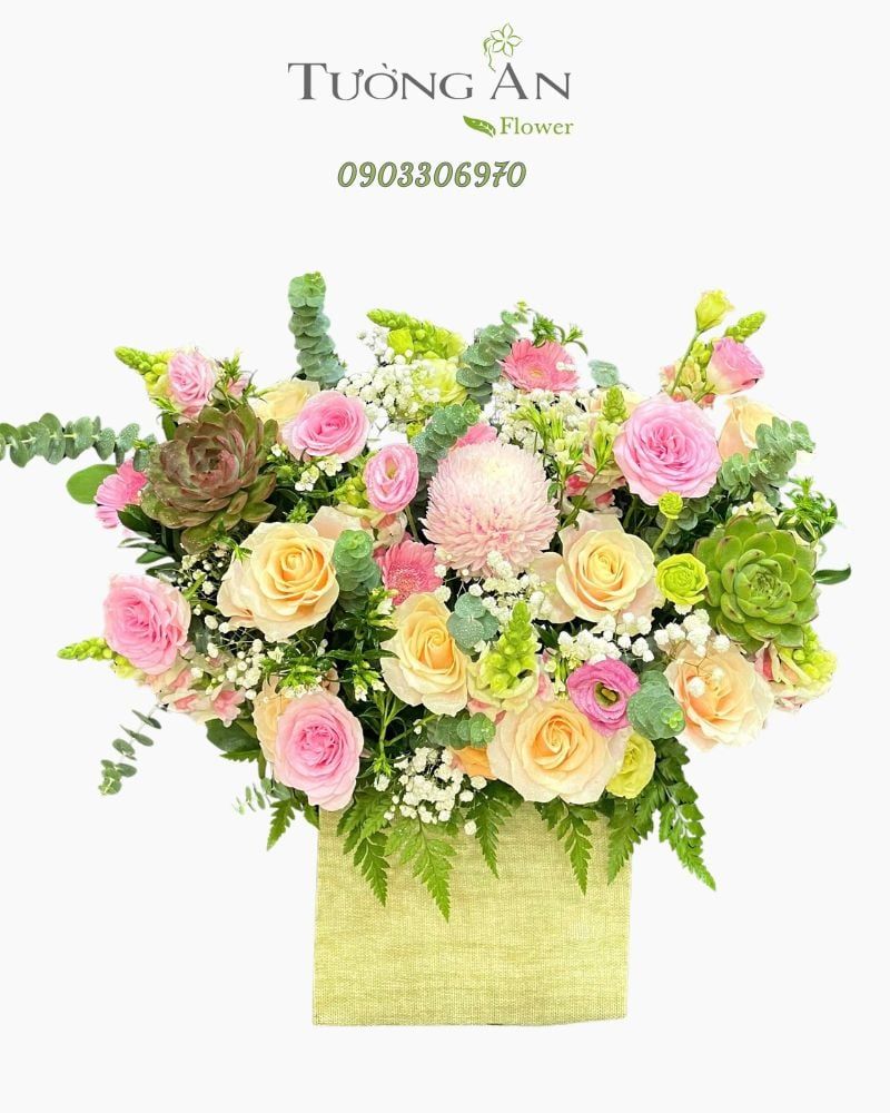  Hoa Cắm Hộp Sắc Hoa Bình Yên - HCH70 