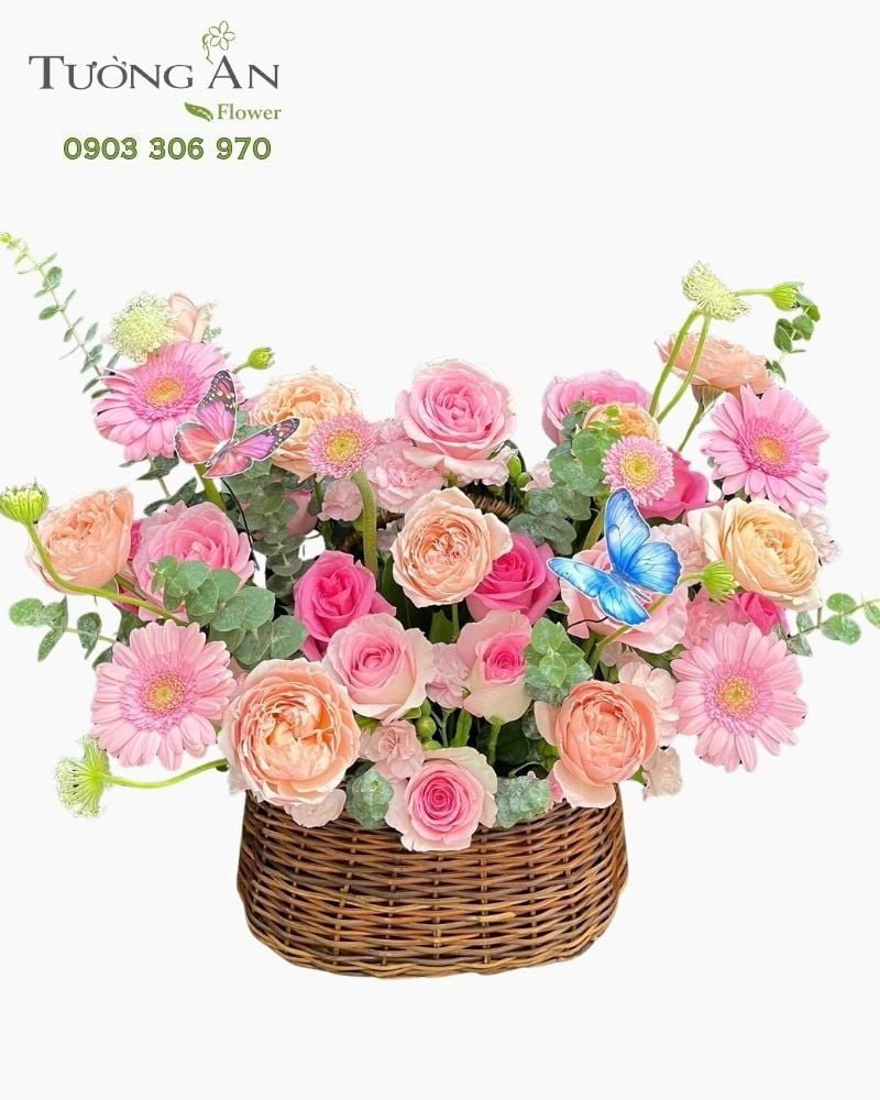  Giỏ Hoa Vườn Hồng Cổ Tích - GH31 