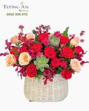  Giỏ Hoa Son Vĩnh Cửu - GH37 