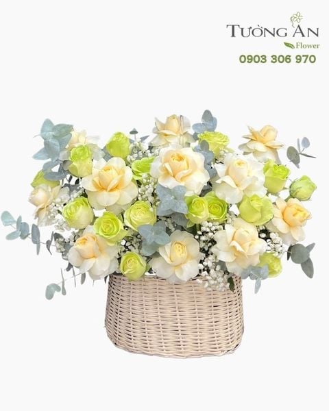 Giỏ Hoa Sắc Xanh Dịu Dàng - GH27