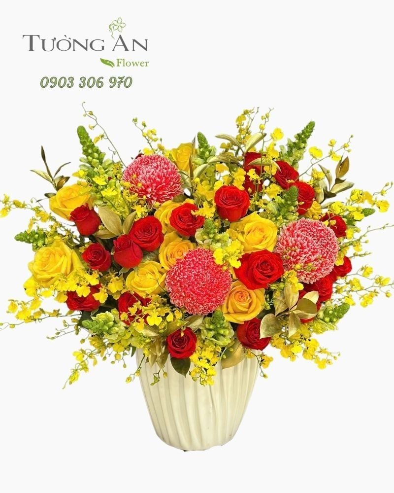  Hoa Cắm Hộp Kim Sắc Hân Hoan - HCH79 