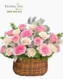  Giỏ Hoa Hồng Sương Mai - GH35 