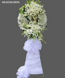  Vòng Hoa Viếng Tông Trắng - B302 