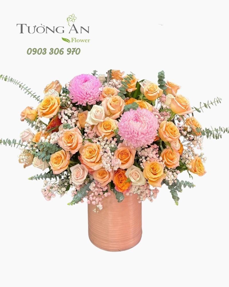  Hoa Cắm Hộp Thanh Xuân Nở Rộ - HCH117 