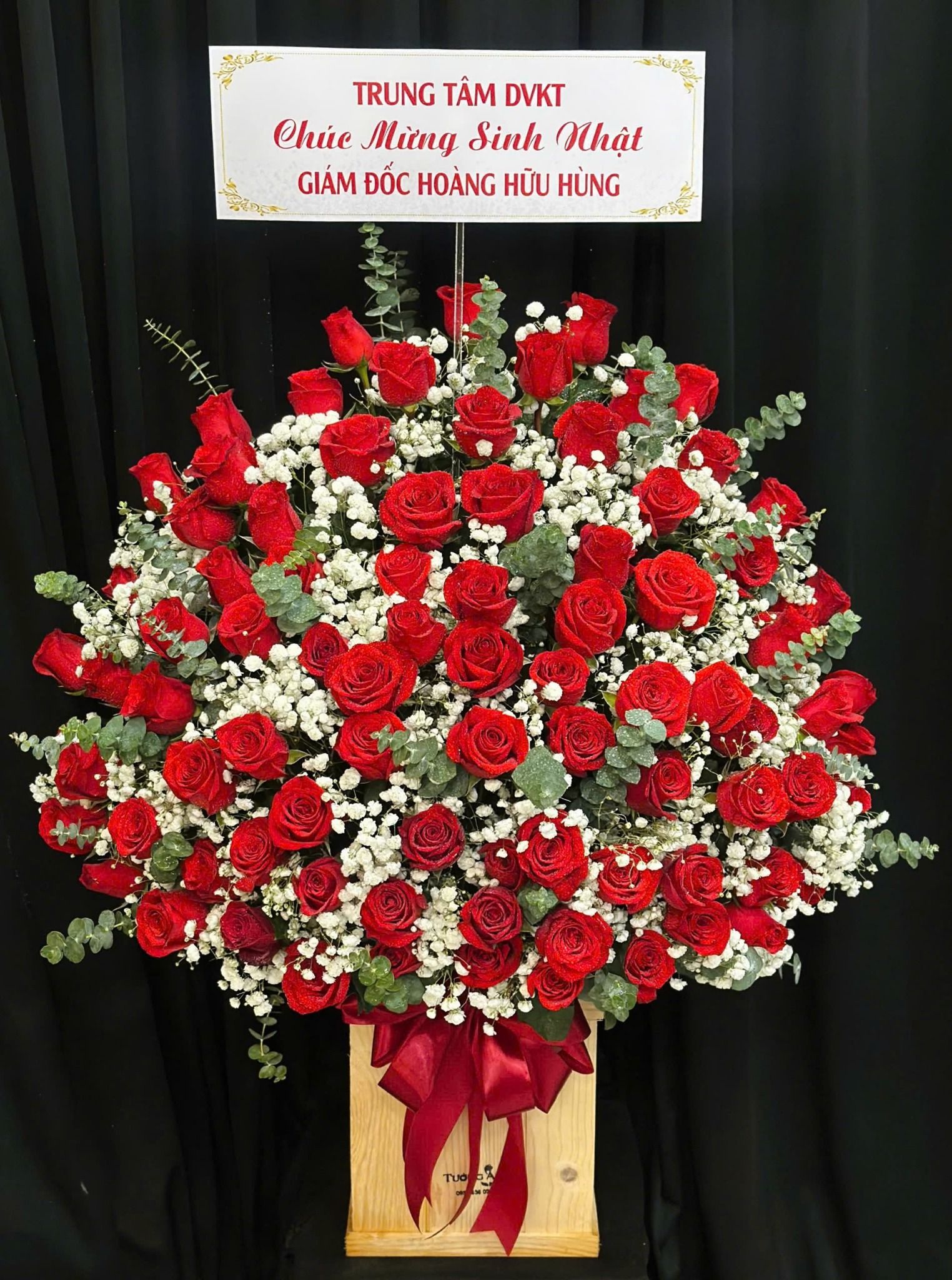  Hoa Cắm Hộp Đại Hồng Thịnh Tình - HCH89 