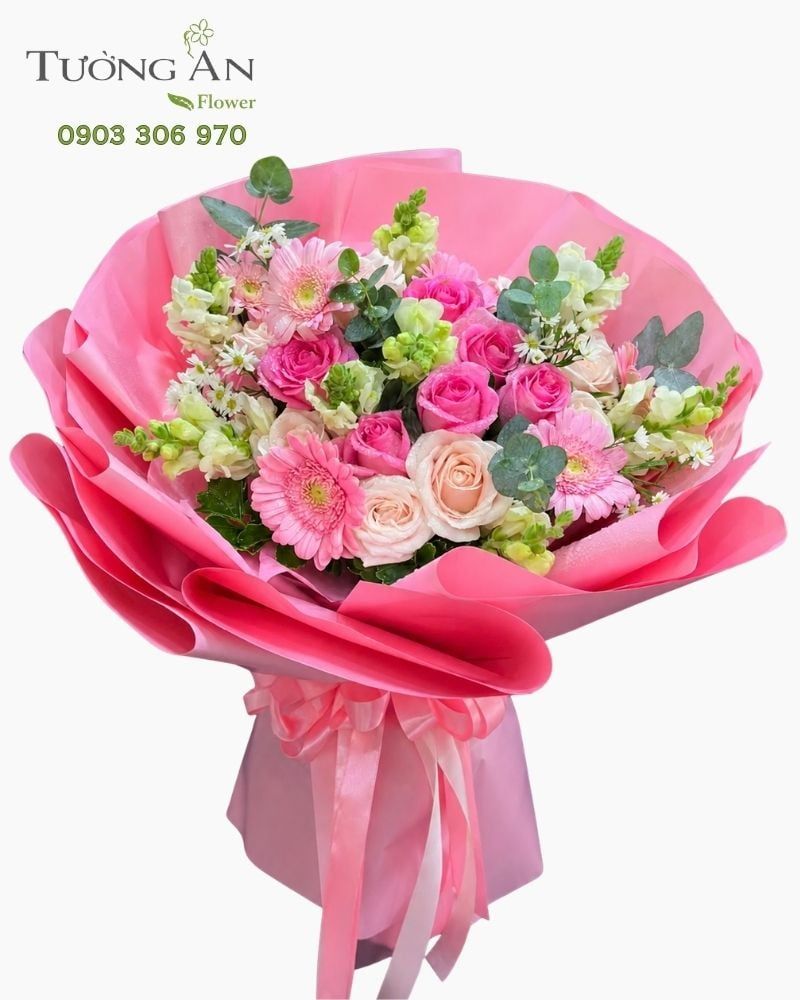  Bó Hoa Hồng Ngọc Dịu Dàng - HBT48 