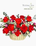  Giỏ Hoa Hồng Đỏ Rực Rỡ - GH18 