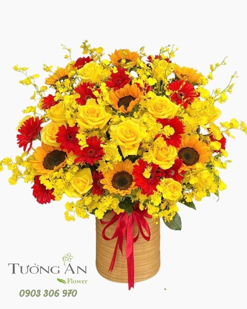  Hoa Cắm Hộp Sắc Nắng Phú Quý - HCH100 