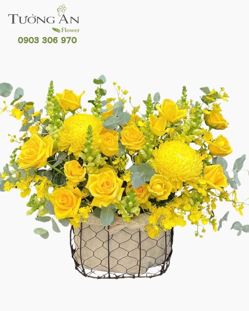  Giỏ Hoa Nắng Vàng Thịnh Vượng - GH38 