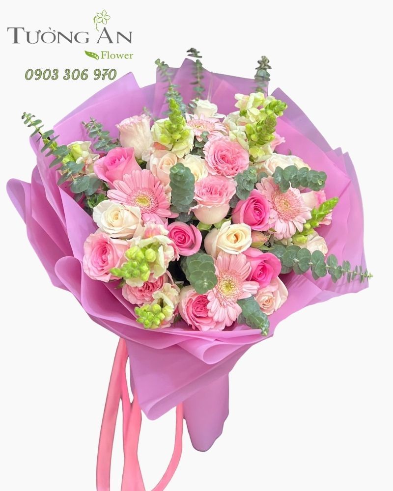  Bó Hoa Nàng Thơ Hồng - HBT24 