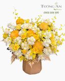  Hoa Cắm Hộp Ánh Vàng Tinh Khôi - HCH125 