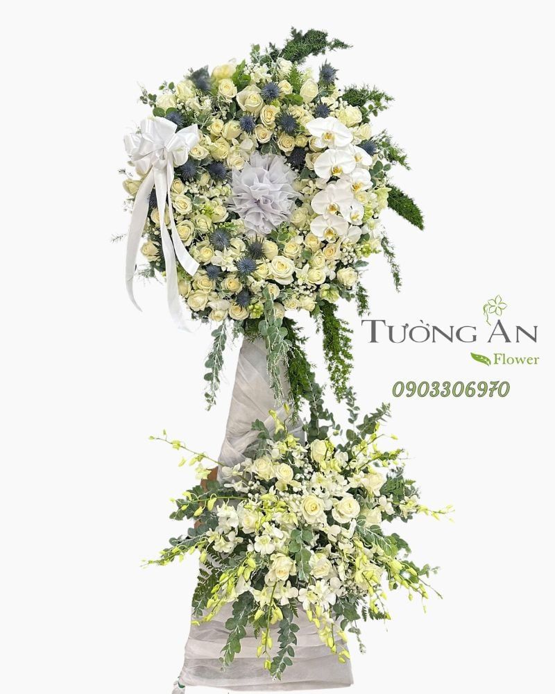  Vòng Hoa Chia Buồn Thanh Khiết Tiễn Đưa - HTL37 