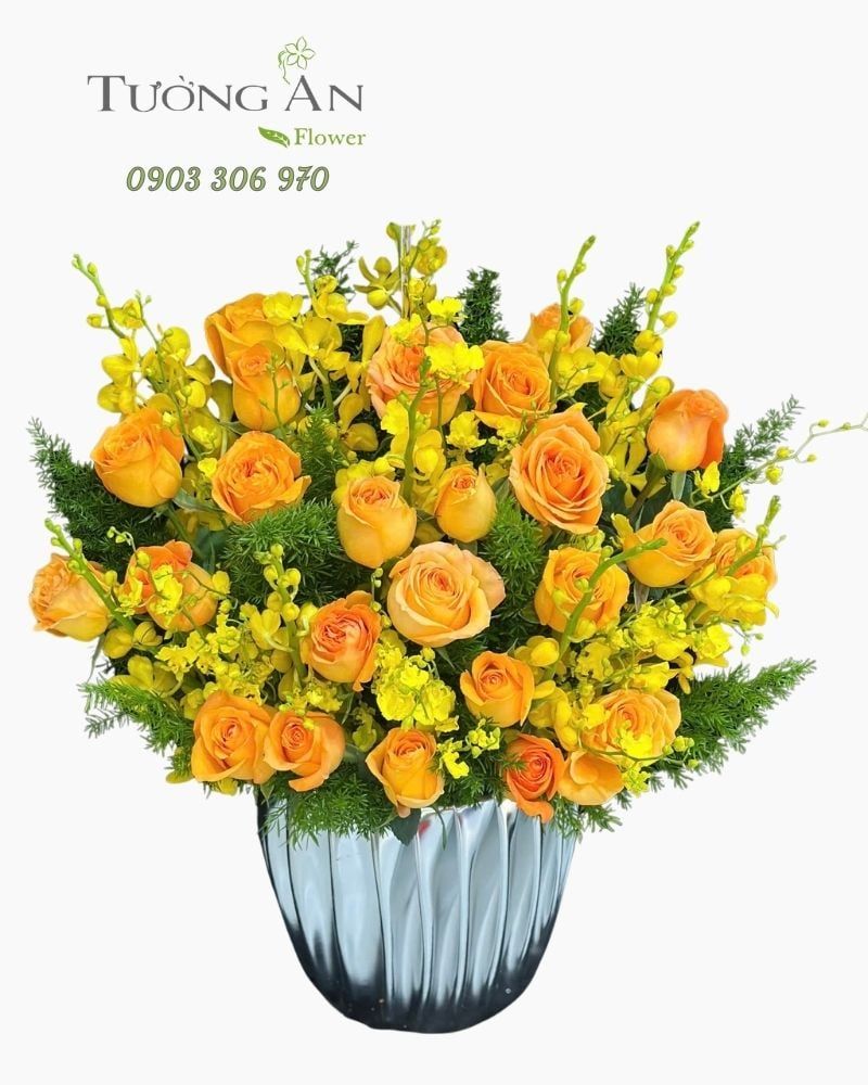  Hoa Cắm Hộp Nắng Vàng Phồn Hoa - HCH81 