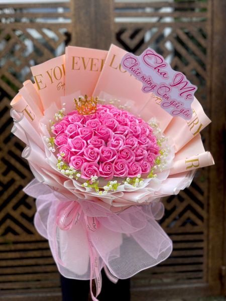 Bó Hoa Sáp Hồng Kiêu Sa - HST08