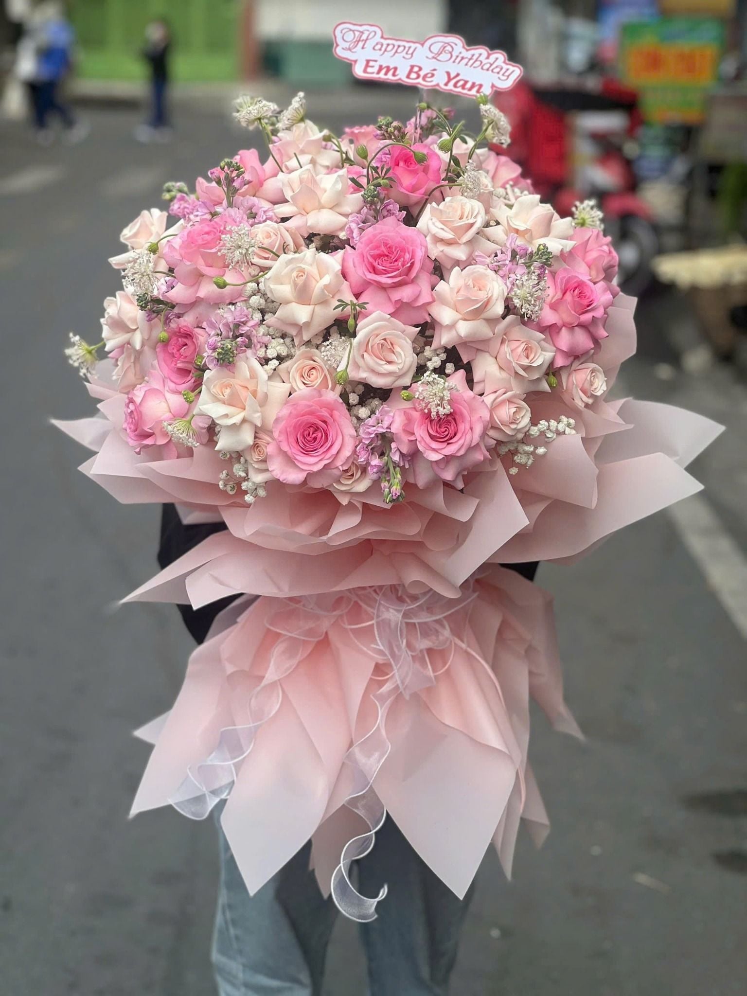  Bó Hoa Hồng Phấn Dịu Êm - HBT01 