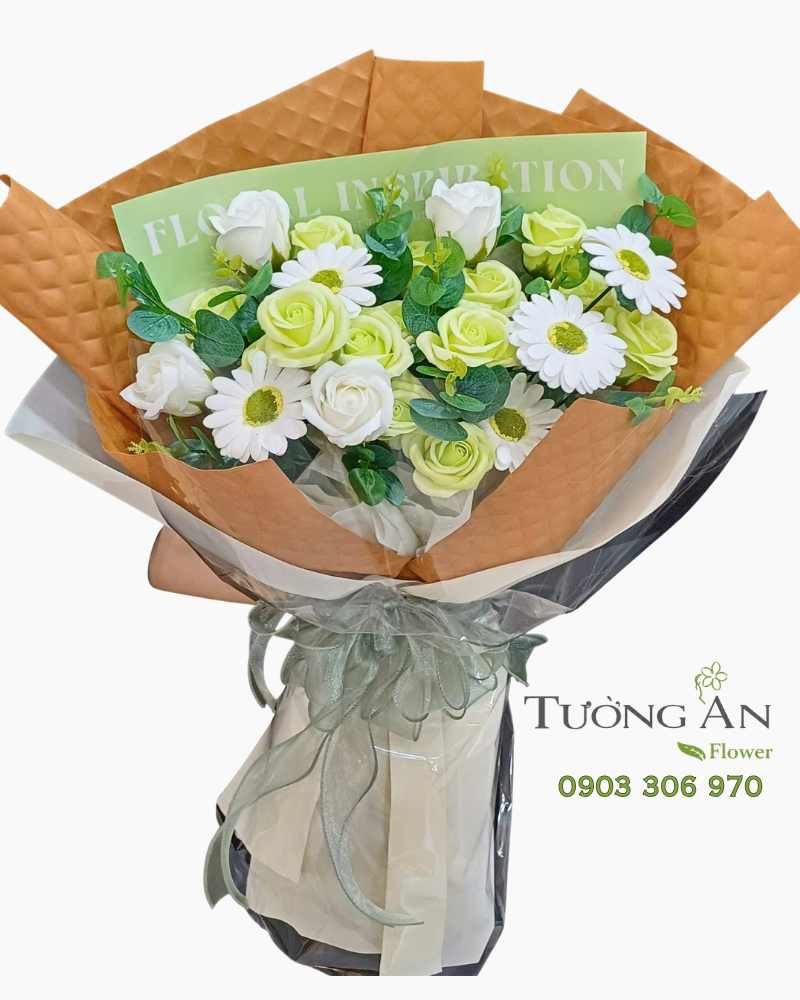  Bó Hoa Sáp Sắc Xanh Tươi Mát - HST44 
