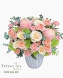  Hoa Cắm Hộp Ngọc Sương Hồng- HCH102 