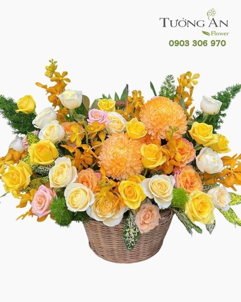 Giỏ Hoa Ánh Vàng Phồn Hoa - GH40