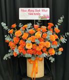  Hoa Cắm Hộp Cam Diễm Khởi Sắc - HCH96 