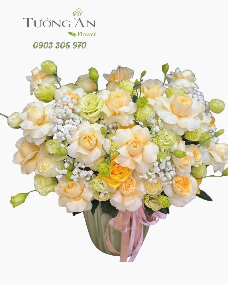  Hoa Cắm Hộp Kem Ngọt Ban Mai - HCH83 