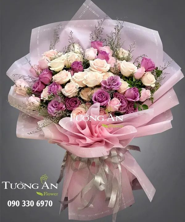  Bó Hoa Hồng Tím - A213 