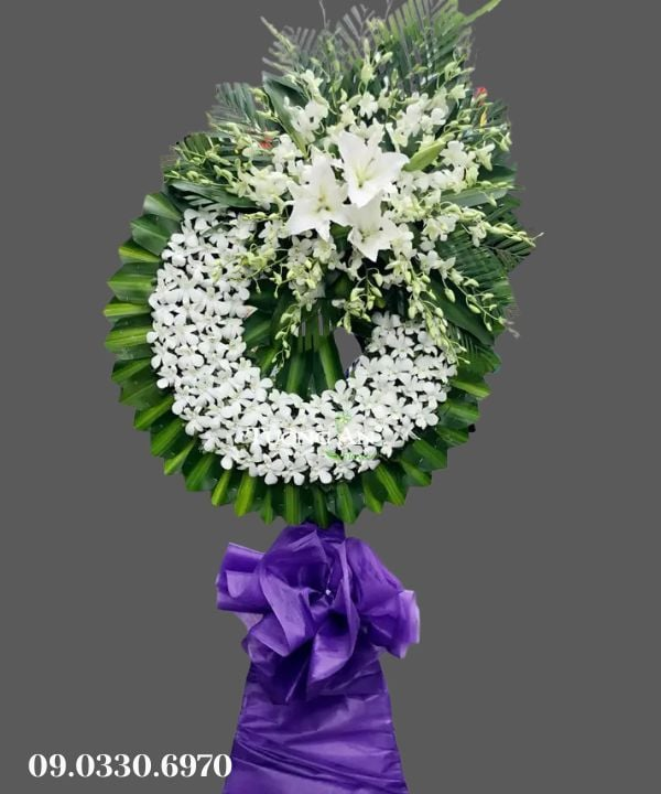  Vòng Hoa Tang Lễ Lan Trắng - B278 