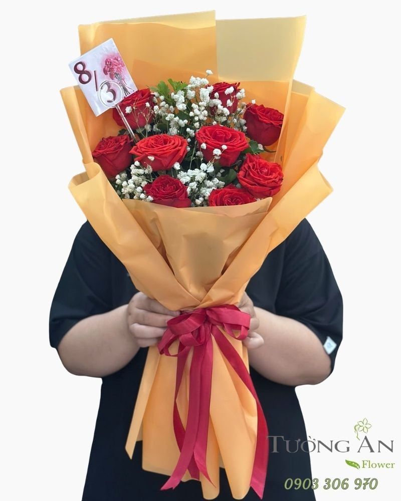  Bó Hoa Đỏ Thắm Tình Hoa - HBD65 