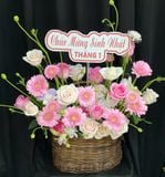  Giỏ Hoa Nụ Hồng Đầu Năm - GH07 