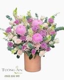  Hoa Cắm Hộp Sương Mai Tím Hồng- HCH104 