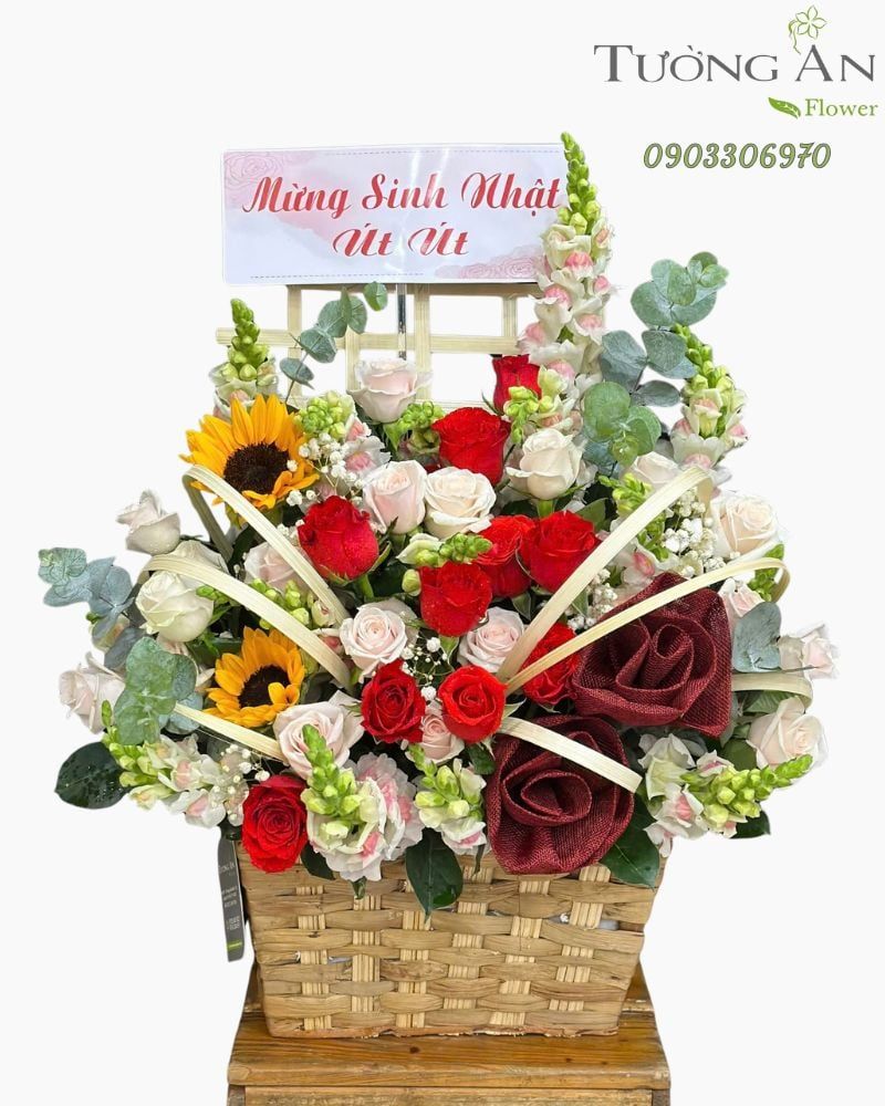  Giỏ Hoa Sắc Hoa Hân Hoan - GH03 