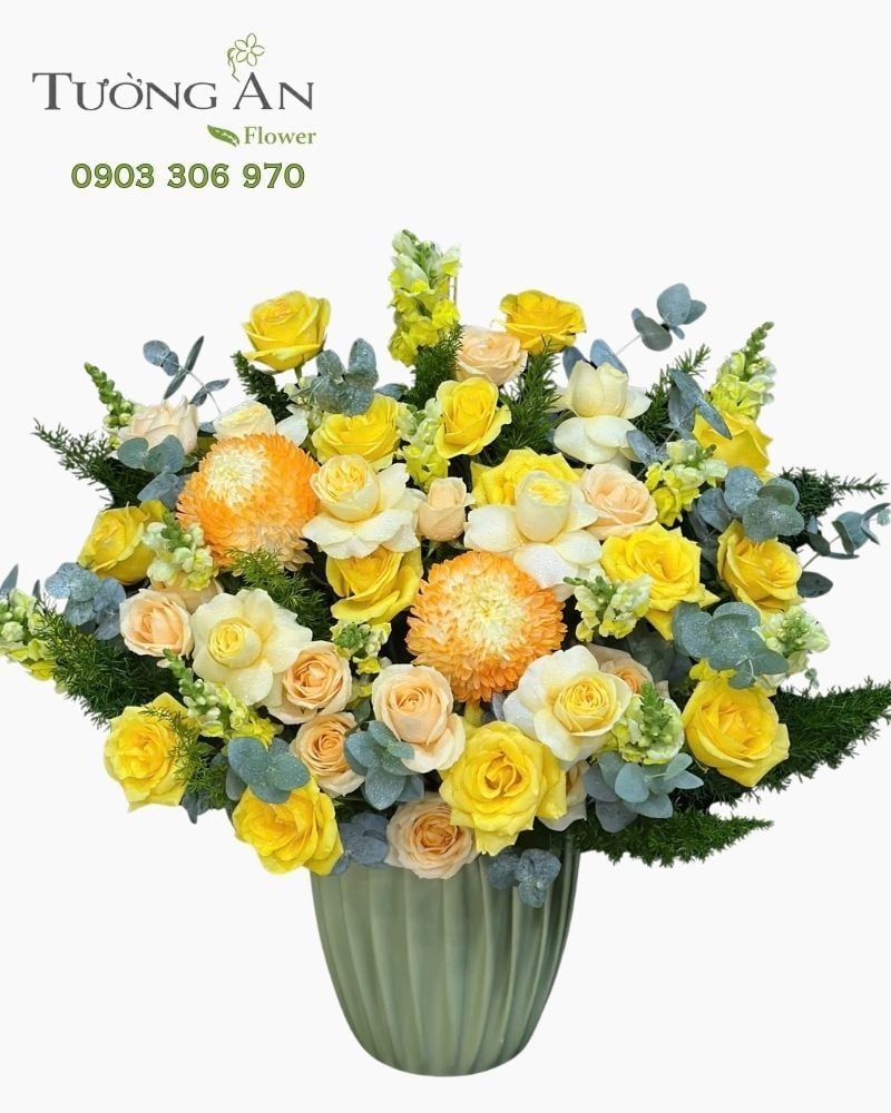  Hoa Cắm Hộp Bình Minh Phú Quý - HCH160 
