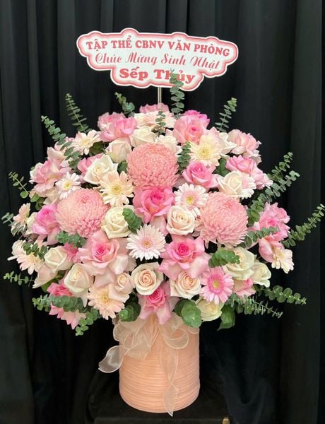 Hoa Cắm Hộp Ngọc Hồng Kiều Nhã - HCH95