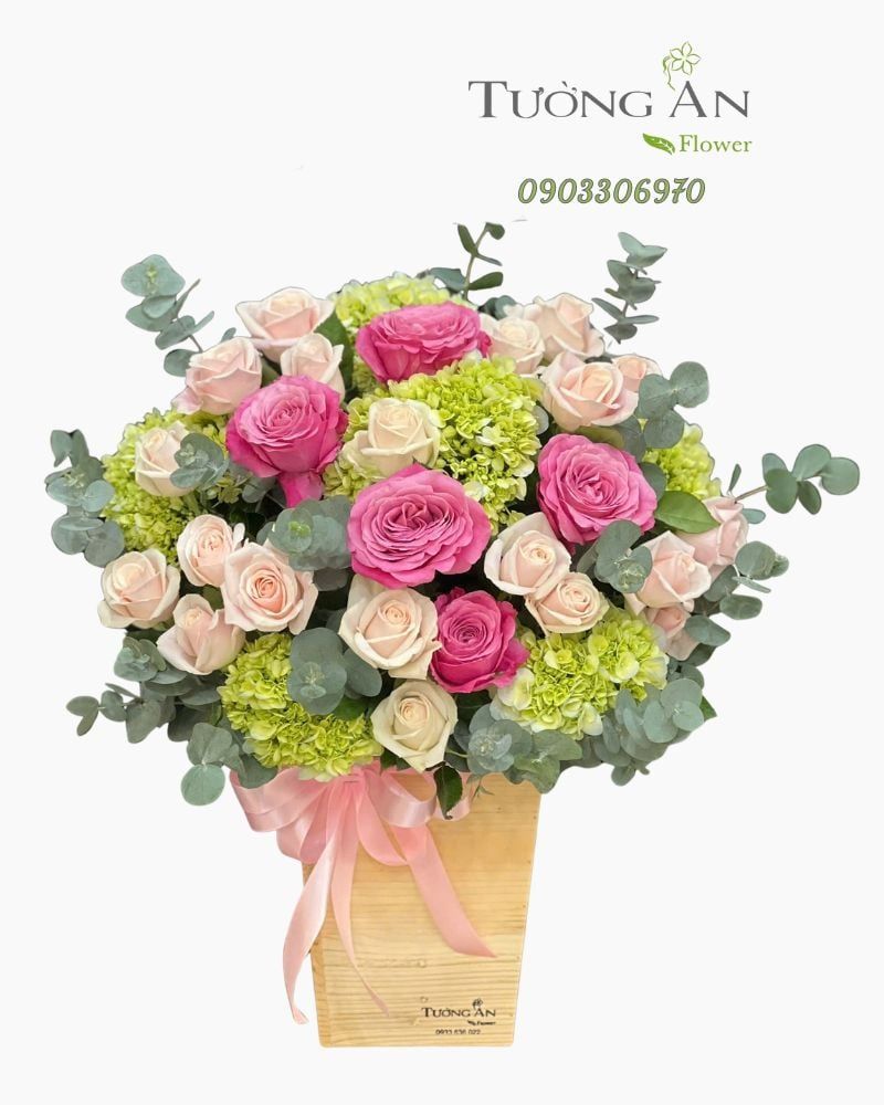  Hoa Cắm Hộp Hồng Ngọc An Yên - HCH57 