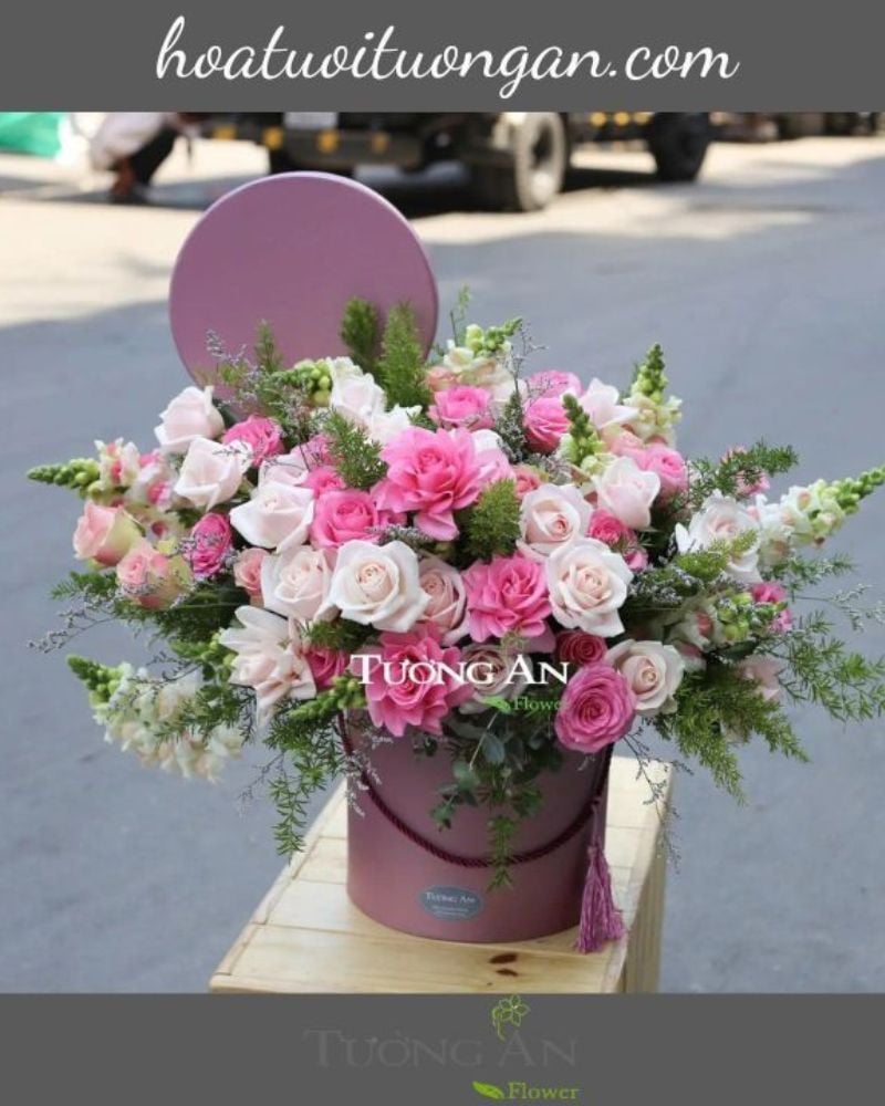  Hộp Hoa Sắc Hồng - B123 