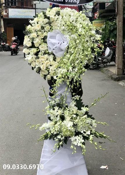  Vòng Hoa Tang Trắng - B297 