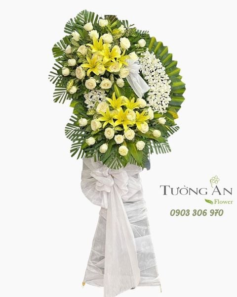 Vòng Hoa Chia Buồn Tiễn Đưa Trang Nghiêm - HTL48