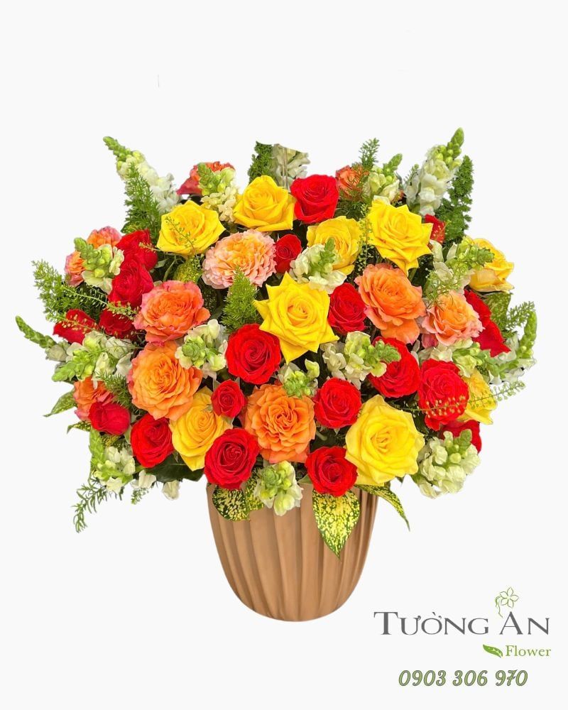  Hoa Cắm Hộp Rực Rỡ Phồn Hoa - HCH113 