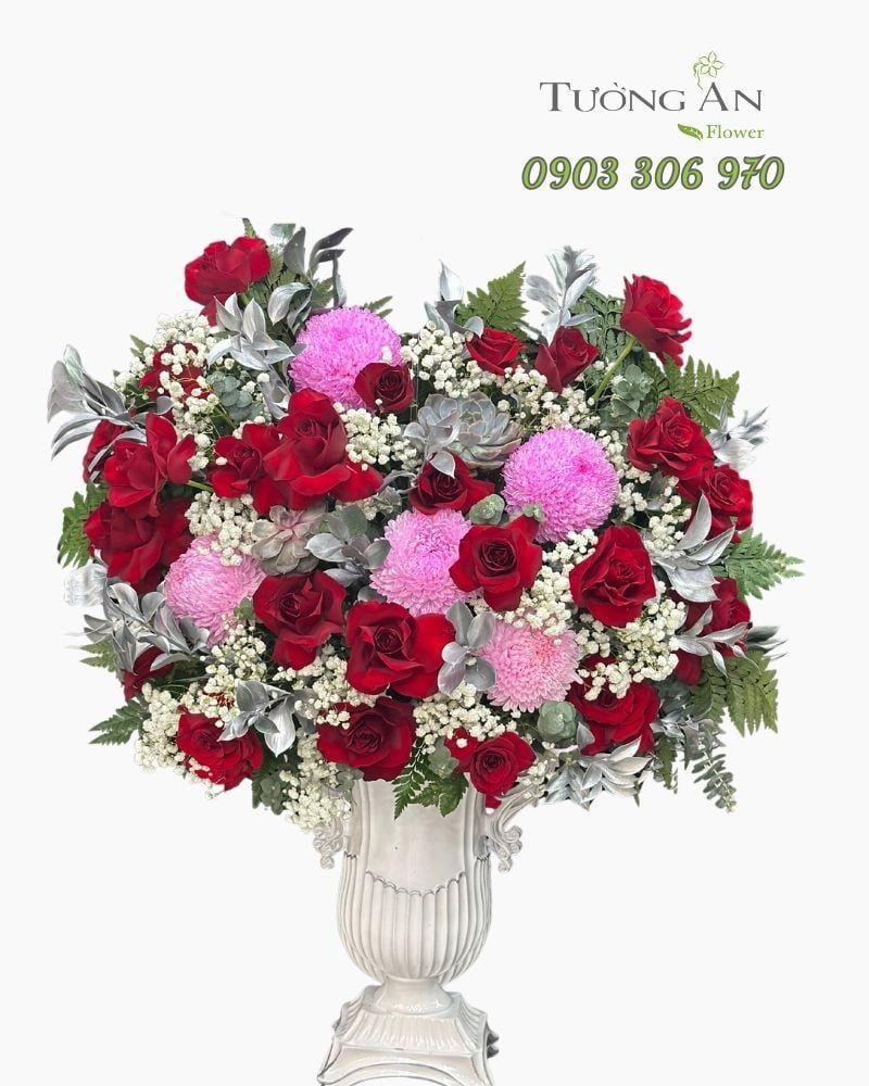  Bình Hoa Đỏ Son Hạnh Phúc - HCB07 